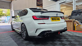 BMW 3 SERIES G20 G21 COMP STYLE LED GLOSS BLACK DIFFUSER WITH BLACK TIPS