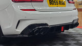 BMW 3 SERIES G20 G21 COMP STYLE LED GLOSS BLACK DIFFUSER WITH BLACK TIPS