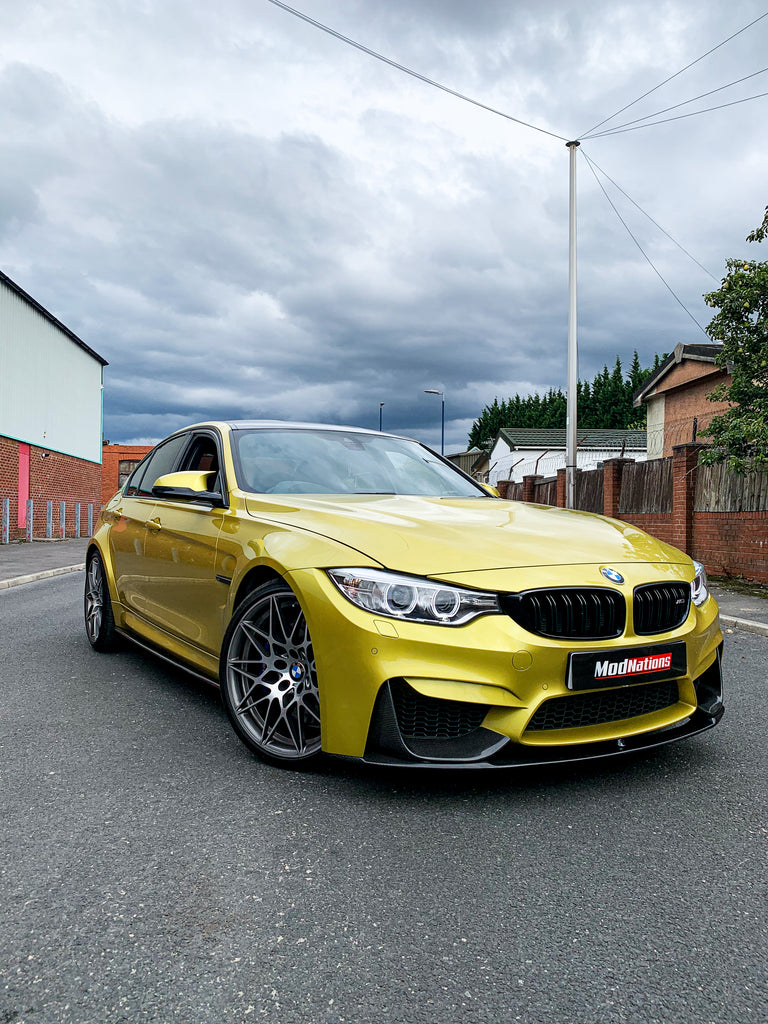 BMW M3 M4 F80 F82 F83 M PERFORMANCE CARBON FIBRE FRONT LIP WITH SPLITT ...